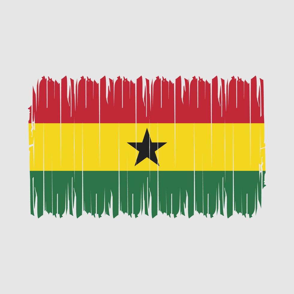 Ilustración de vector de cepillo de bandera de Ghana