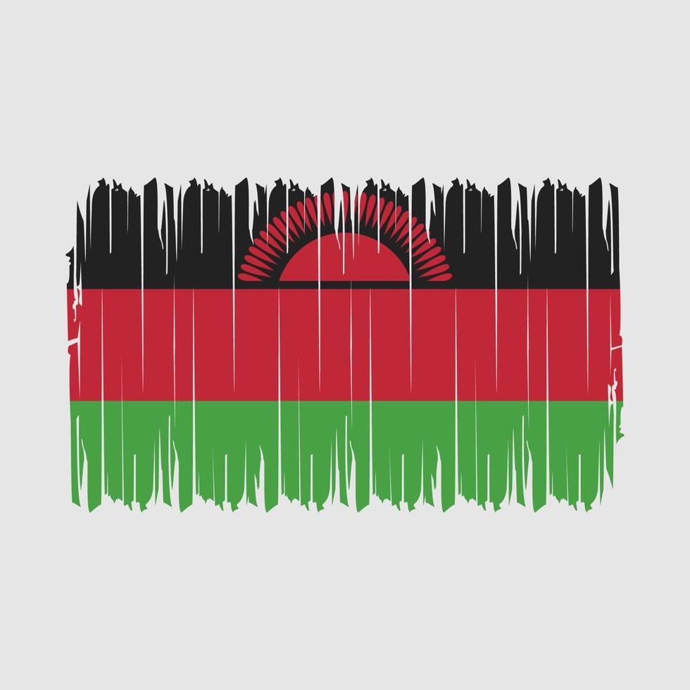 ilustración de vector de cepillo de bandera de malawi