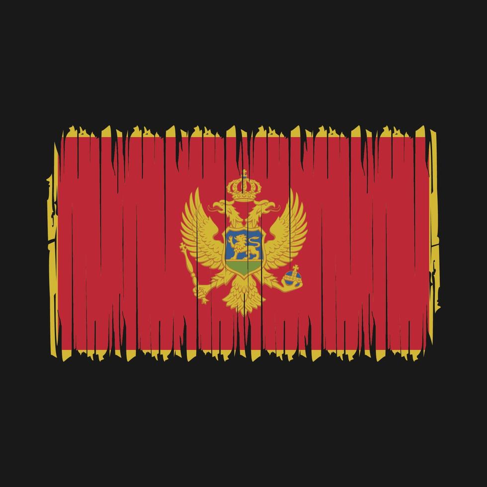 Montenegro Flag Brush Vector Illustration