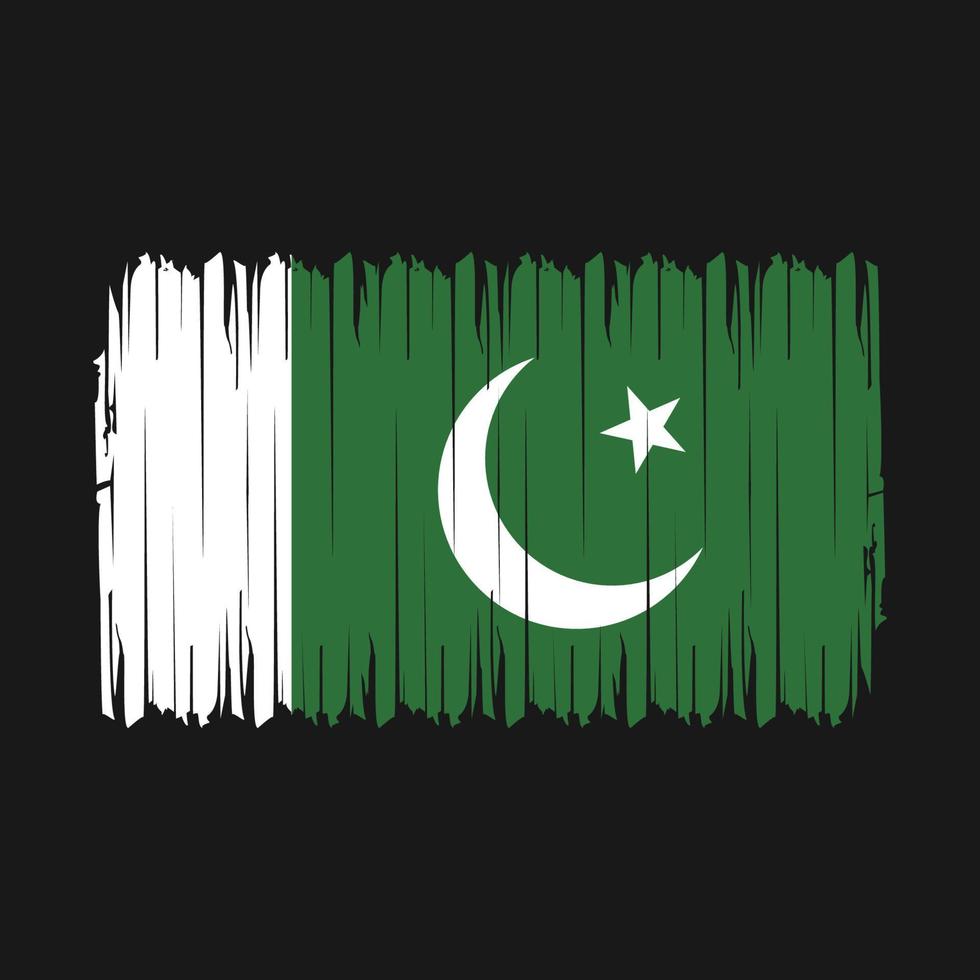 Pakistan Flag Brush Vector Illustration