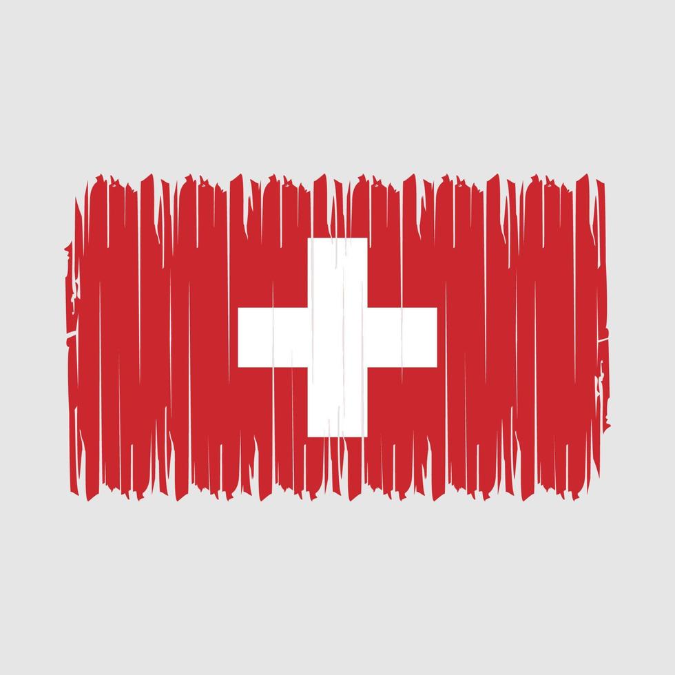 Switzerland Flag Brush Vector Illustration