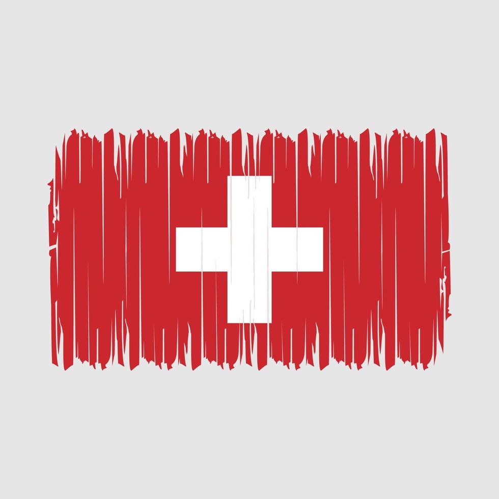 Switzerland Flag Brush Vector Illustration