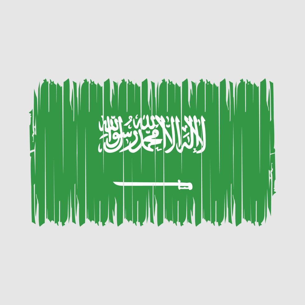 Ilustración de vector de pincel de bandera de arabia saudita