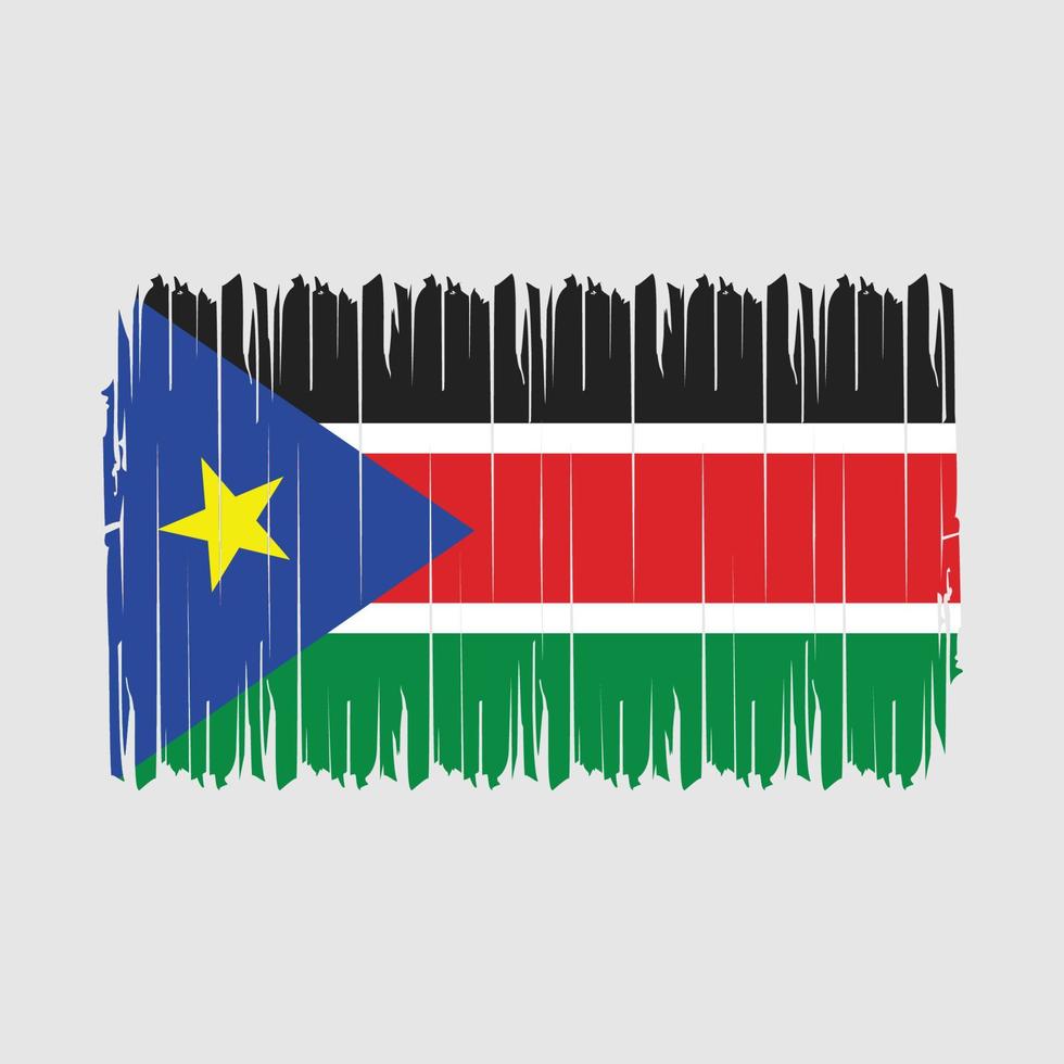 South Sudan Flag Brush Vector Illustration