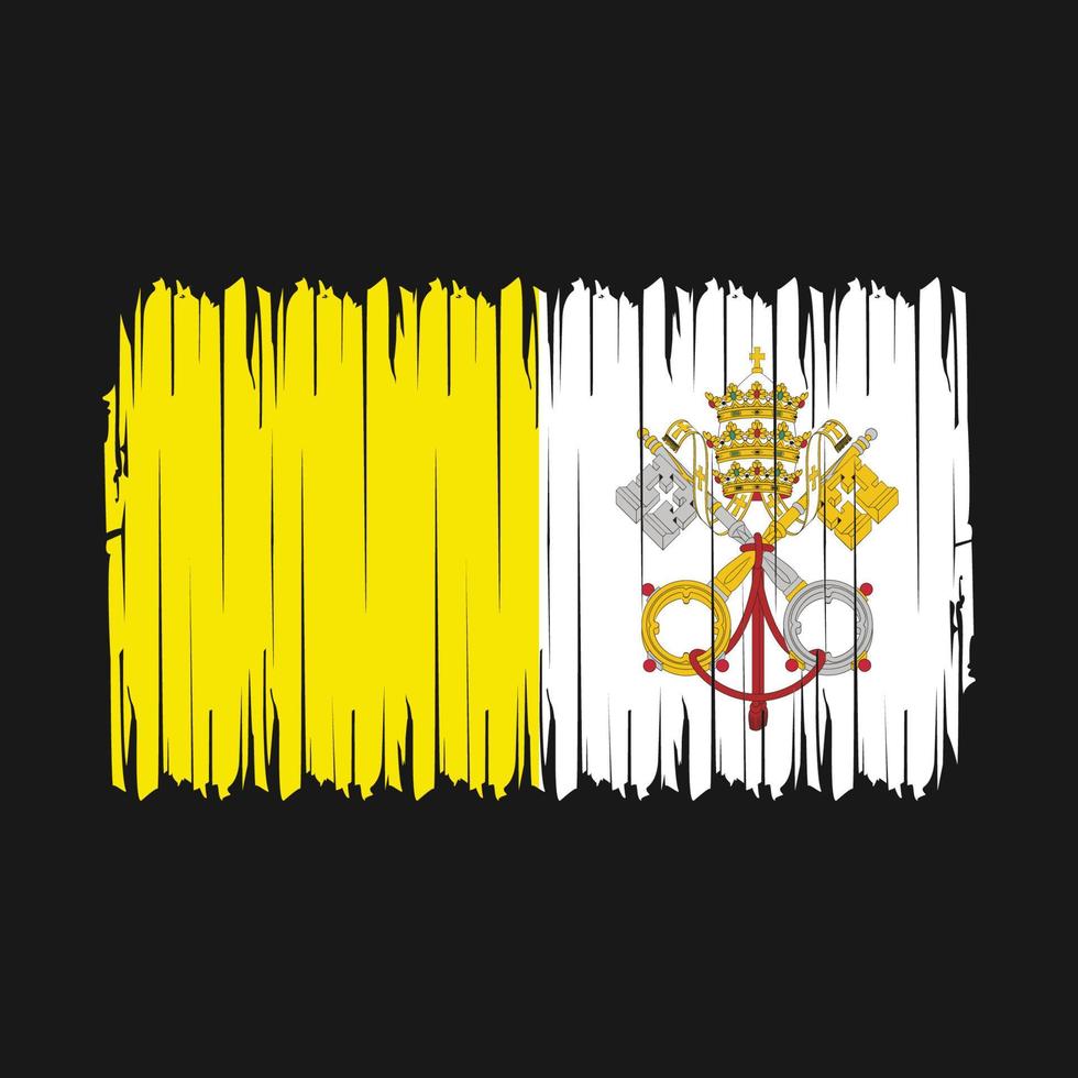 Vatican Flag Brush Vector Illustration