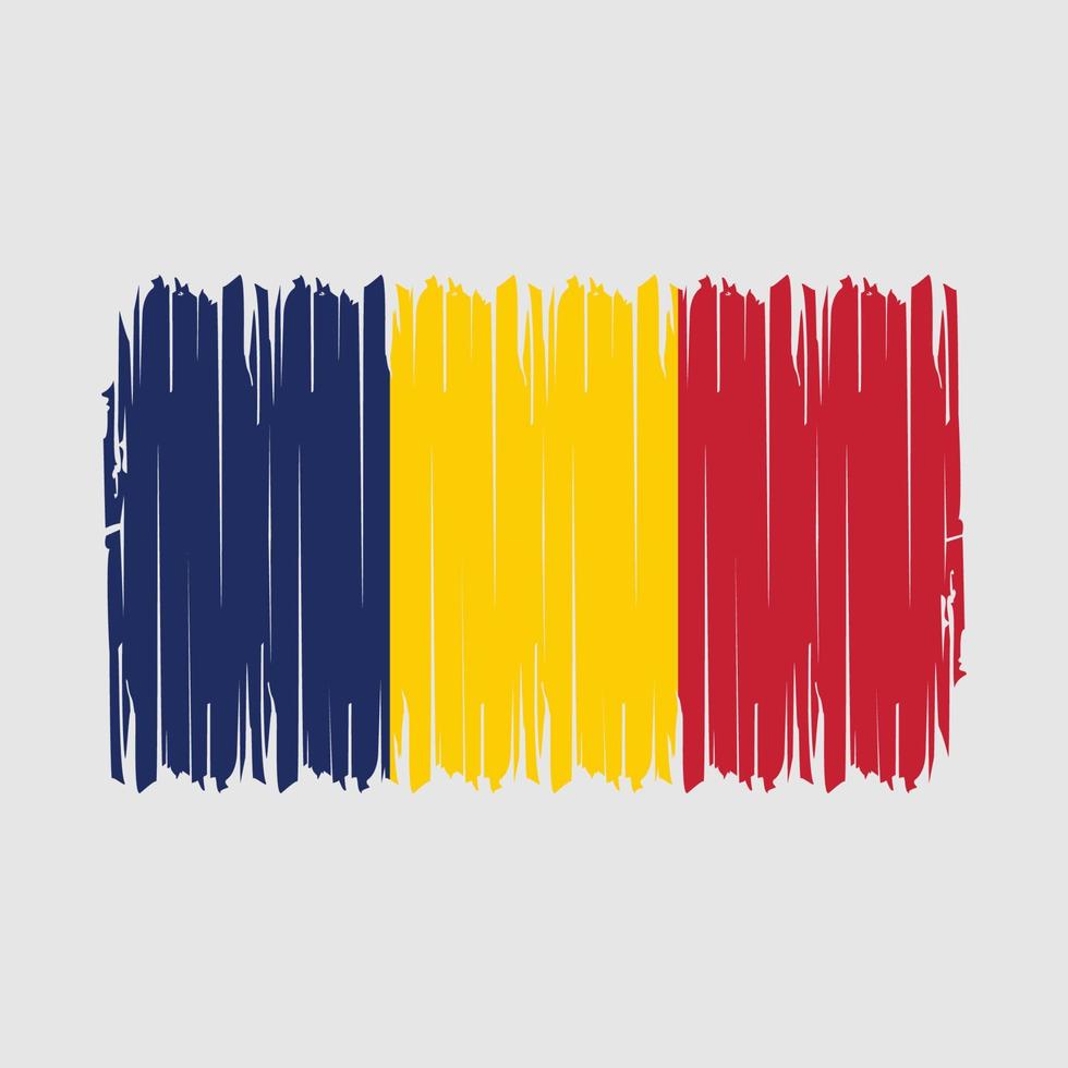 Chad Flag Brush Vector Illustration