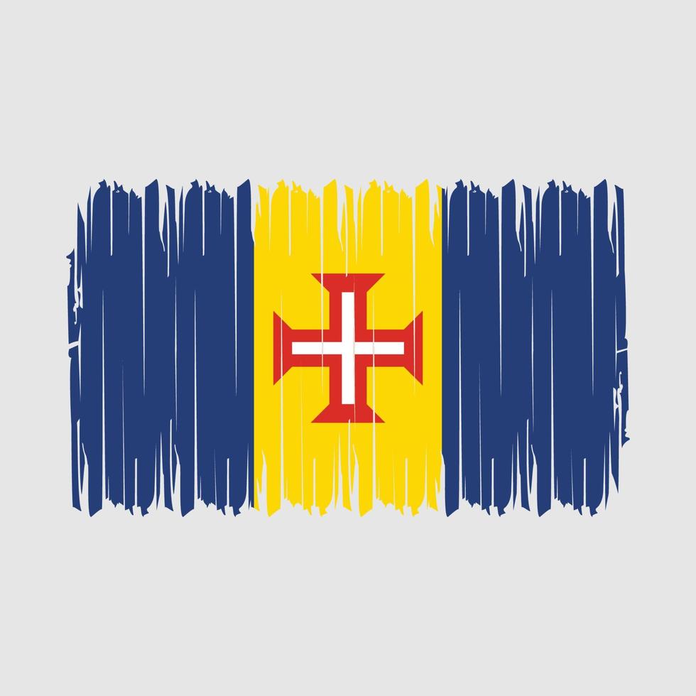 Madeira Flag Brush Vector Illustration