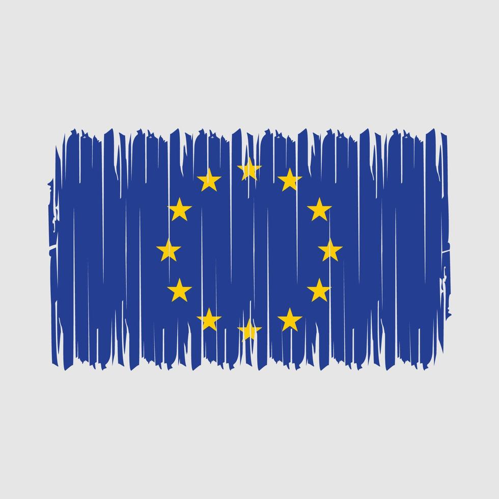 European Flag Brush Vector Illustration