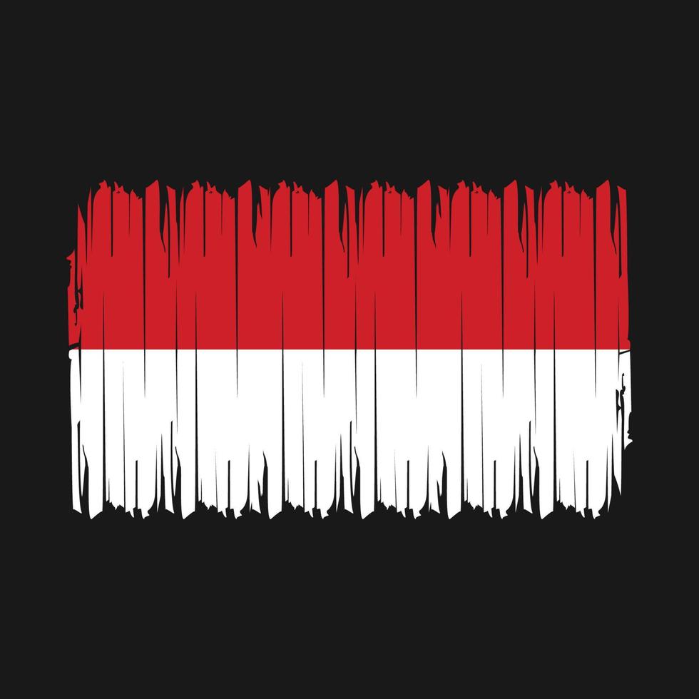 Monaco Flag Brush Vector Illustration