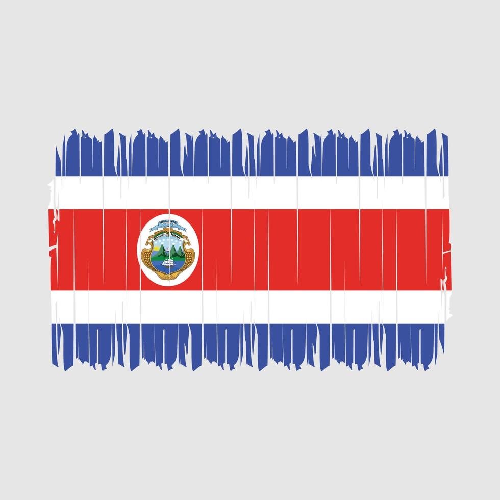 Costa Rica Flag Brush Vector Illustration