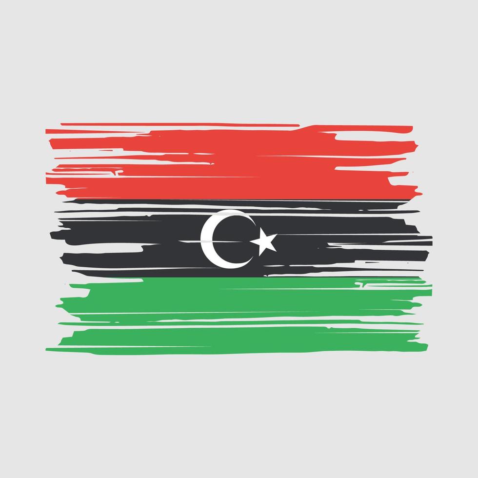 pincel de bandera de libia vector