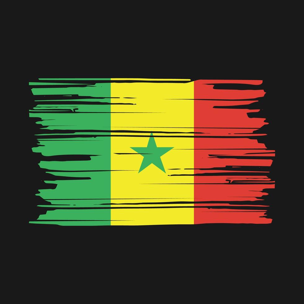 Senegal Flag Brush vector