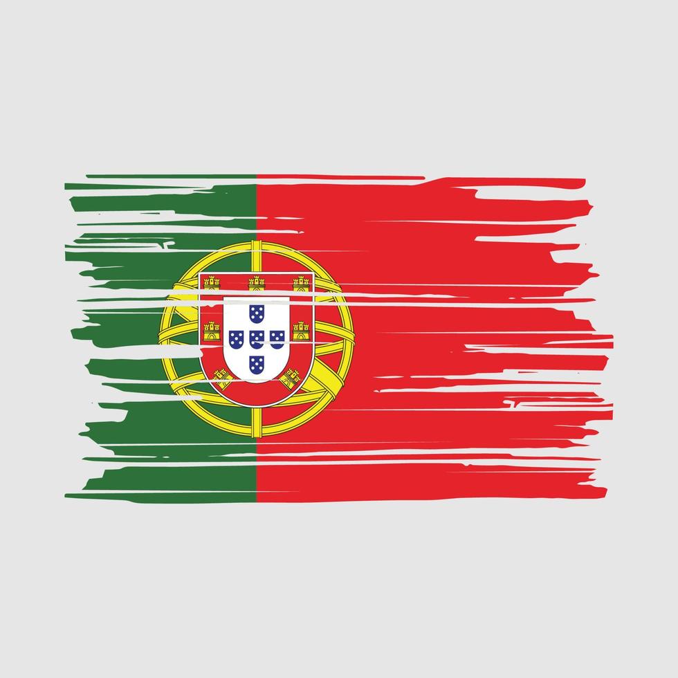 pincel de bandera de portugal vector