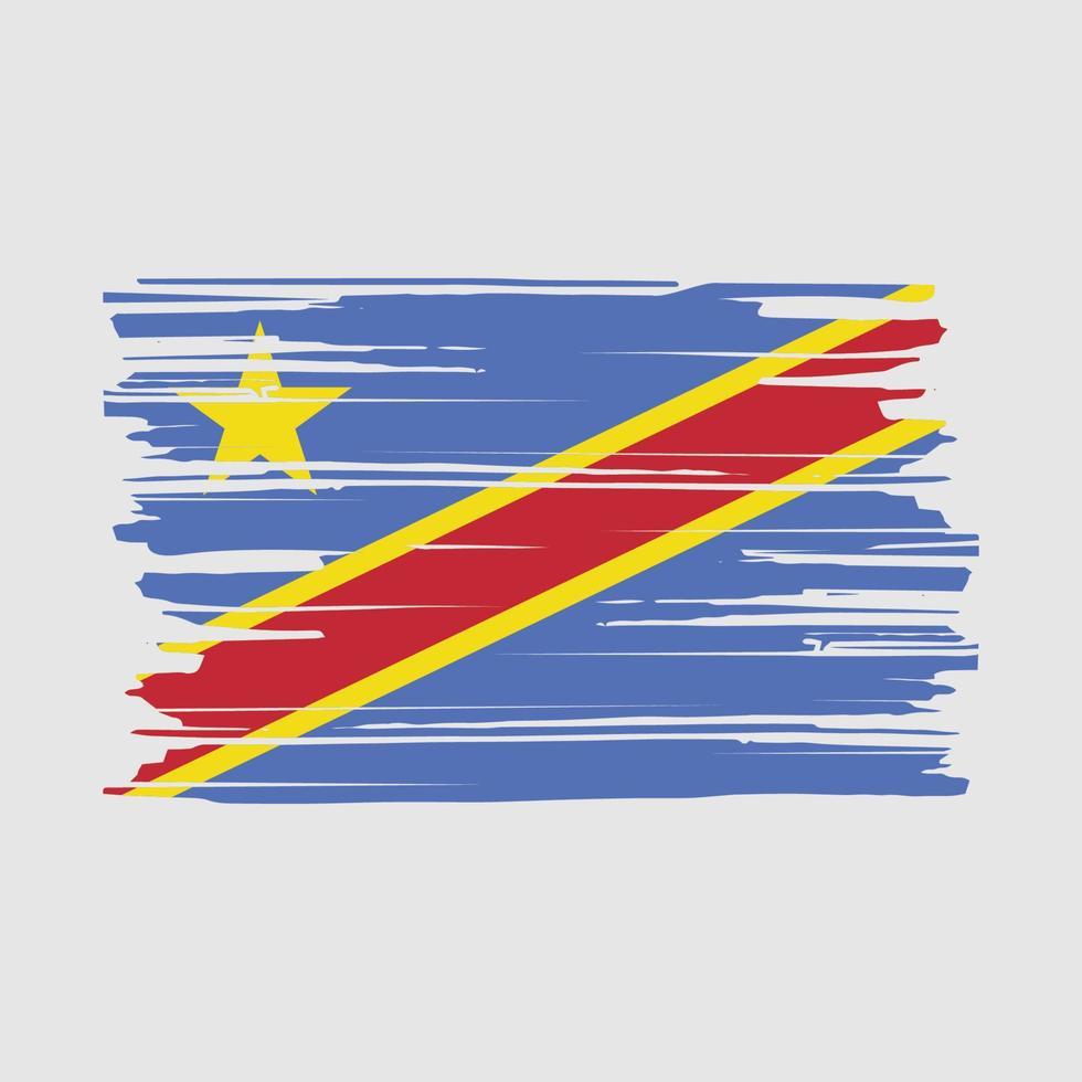 Republic Congo Flag Brush vector