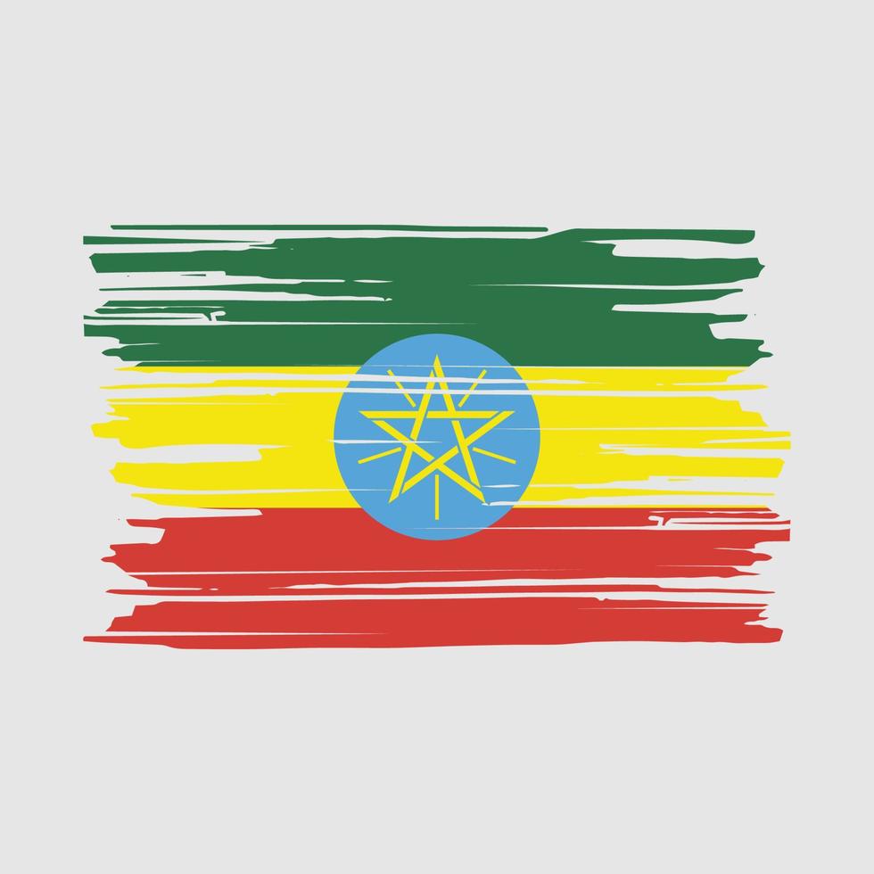 Ethiopia Flag Brush vector