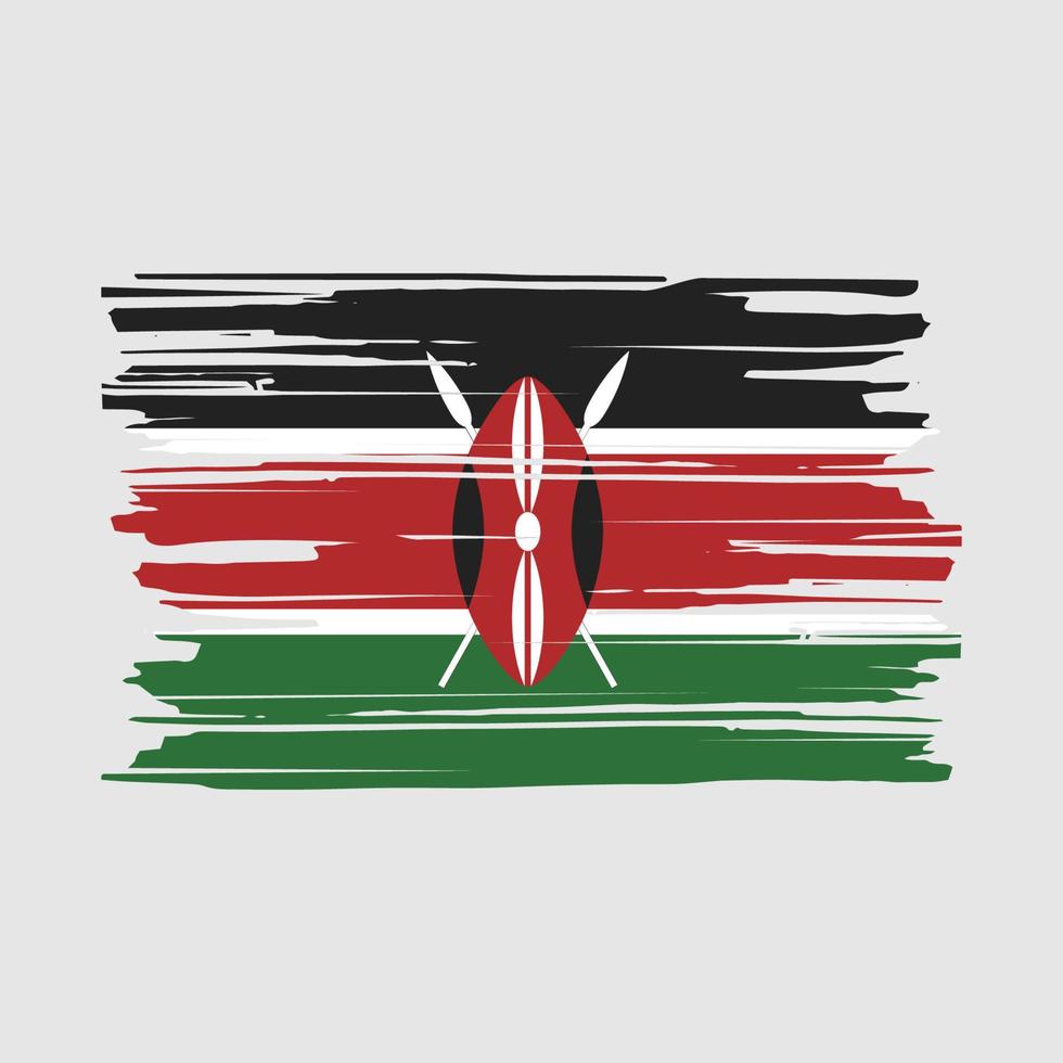 Kenya Flag Brush vector