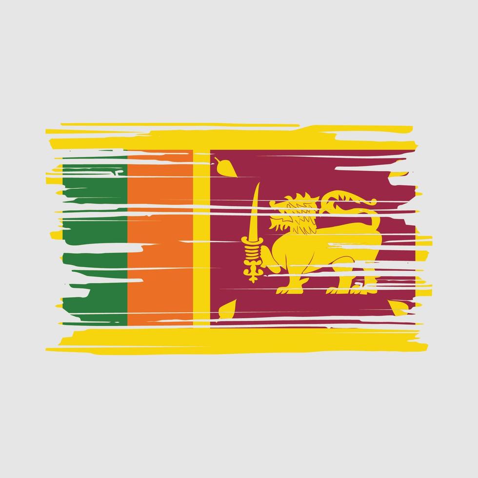 Sri Lanka Flag Brush vector