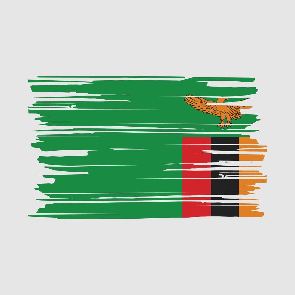 Zambia Flag Brush vector