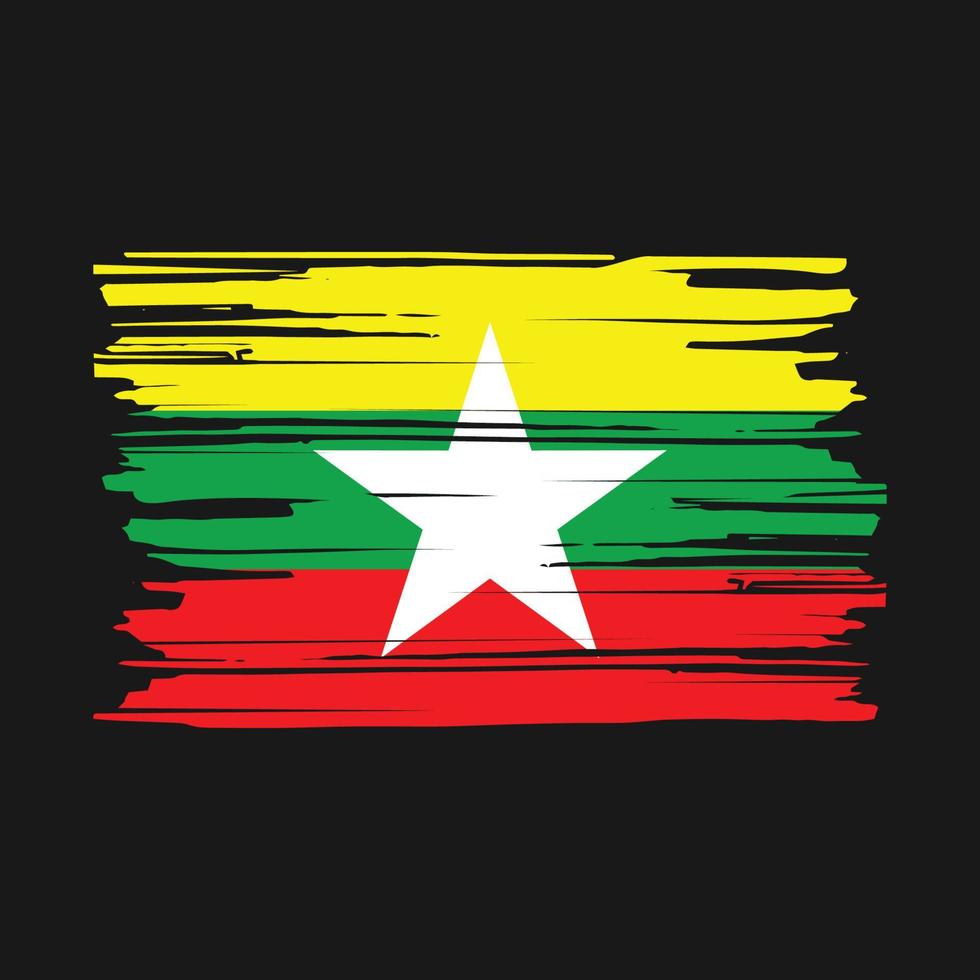 Myanmar Flag Brush vector