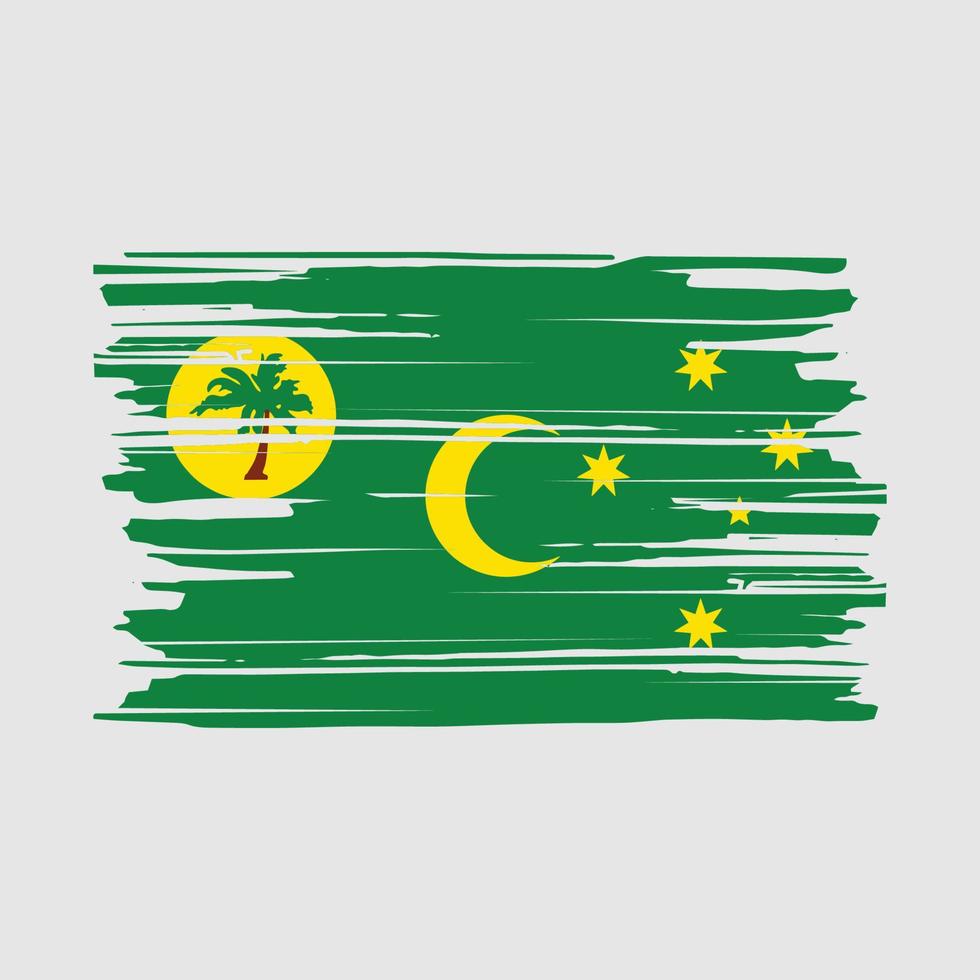 cepillo de bandera de las islas cocos vector