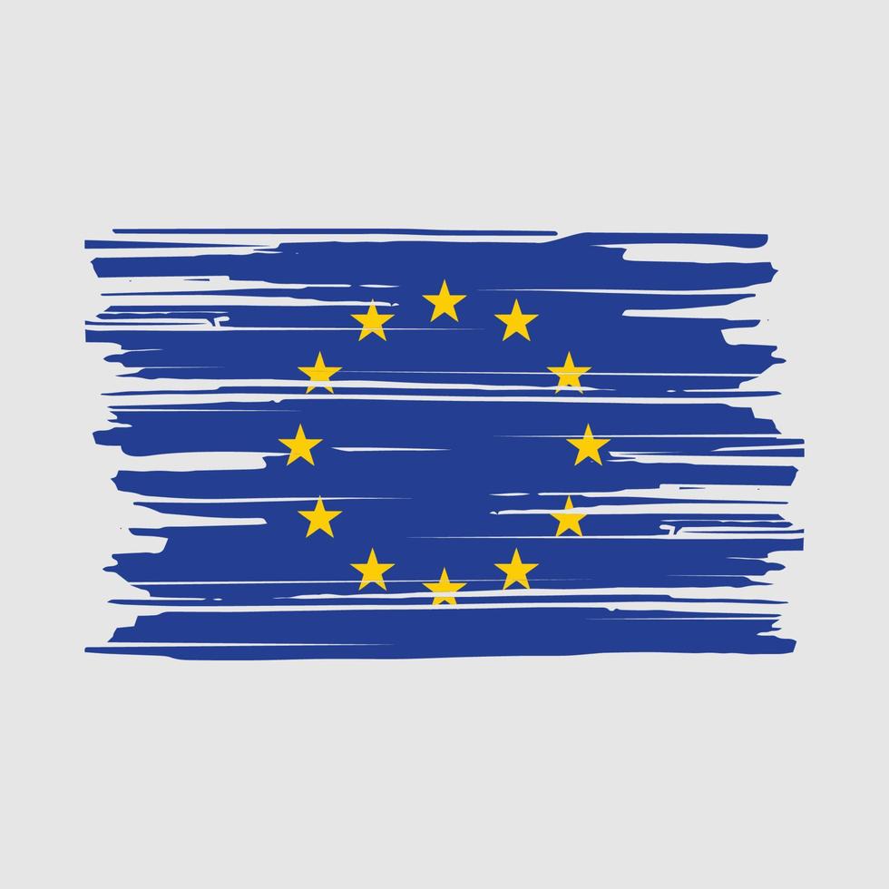 cepillo de bandera europea vector