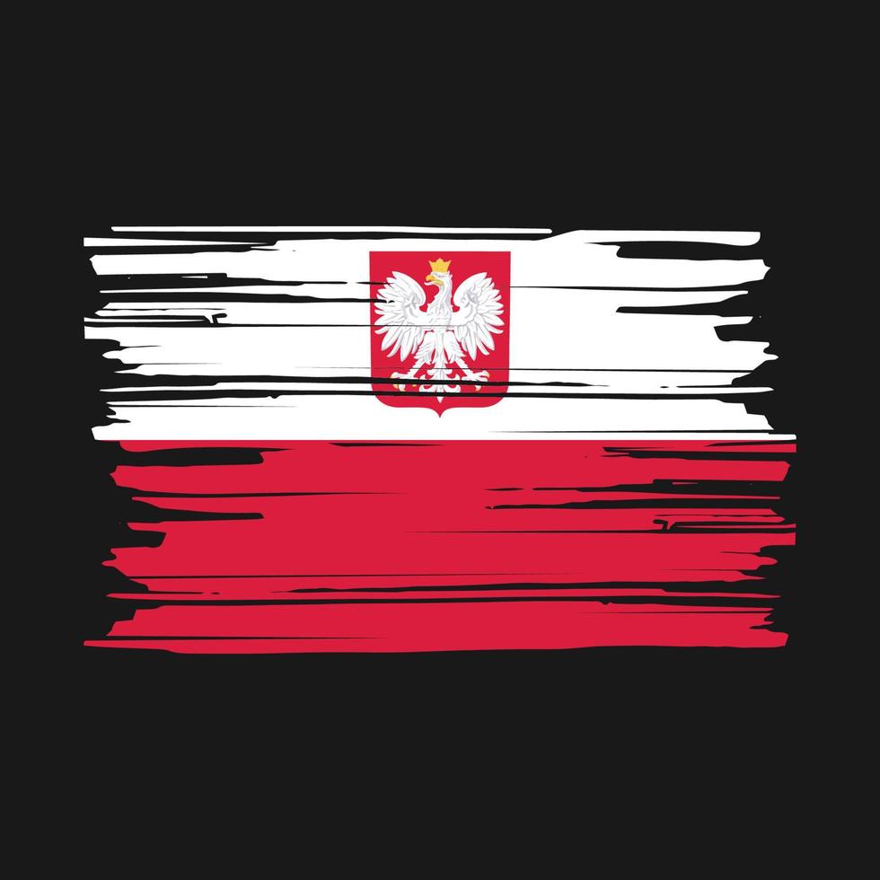 pincel de bandera de polonia vector