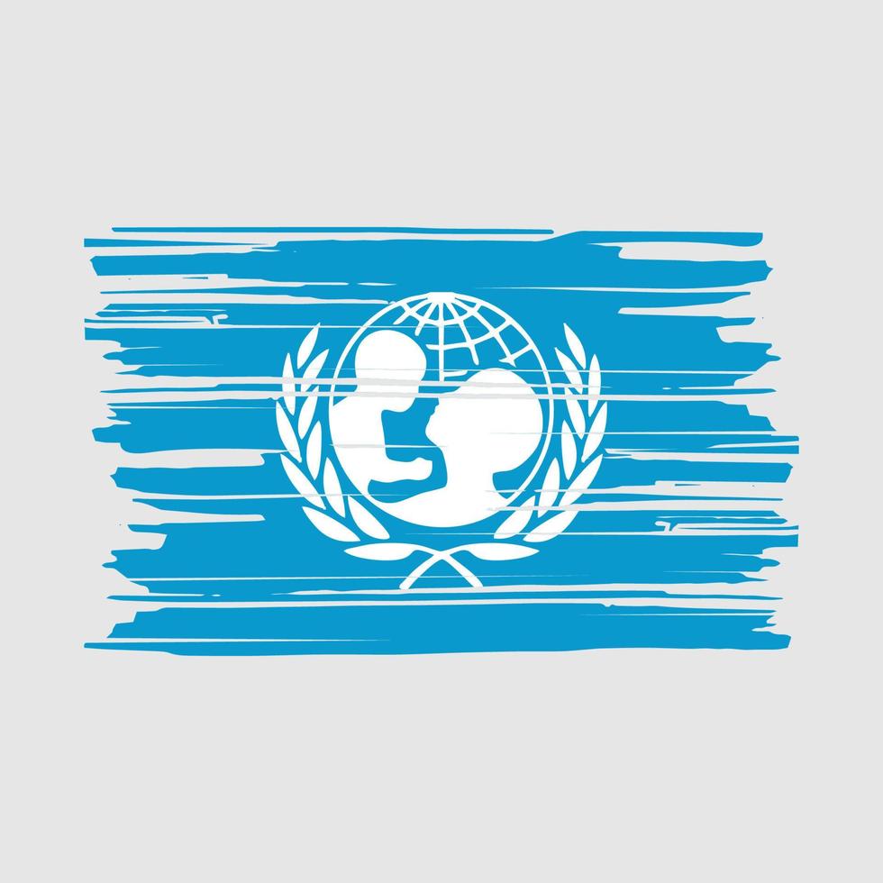 cepillo de la bandera de unicef vector