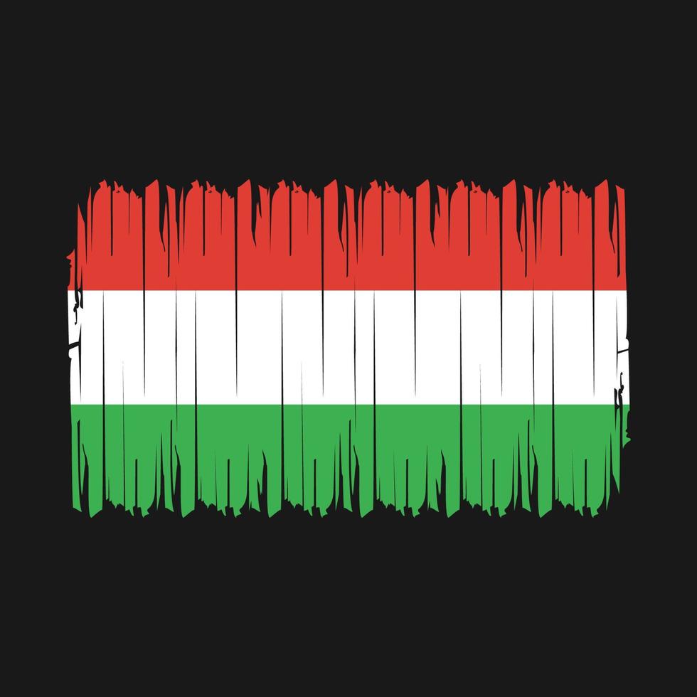 Hungary Flag Brush Vector Illustration