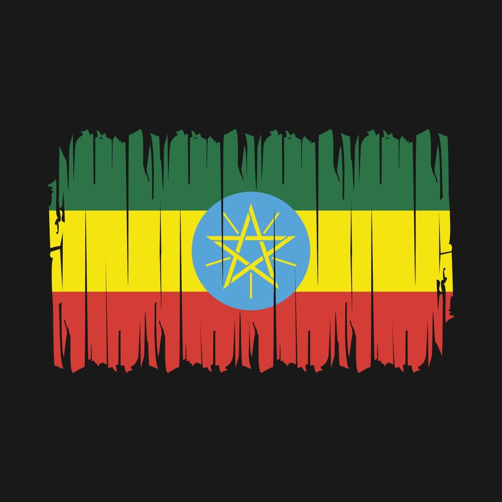 Ethiopia Flag Brush Vector