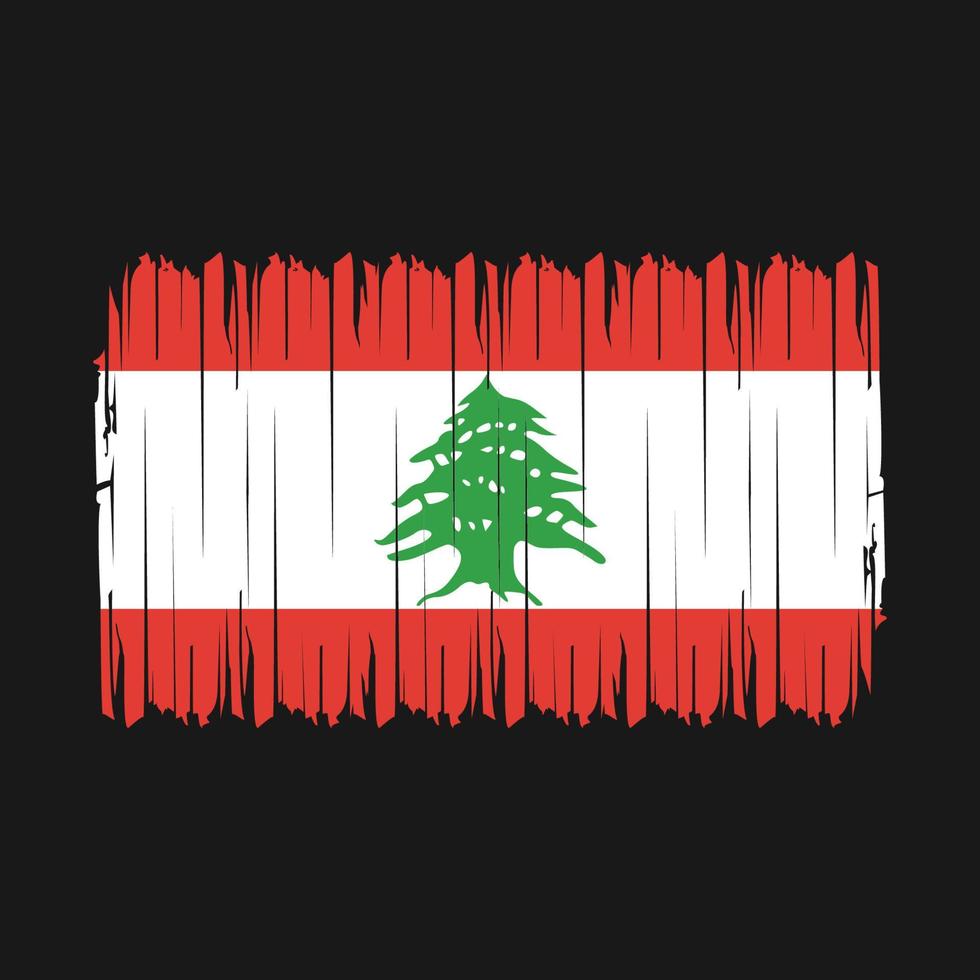 Lebanon Flag Brush Vector Illustration
