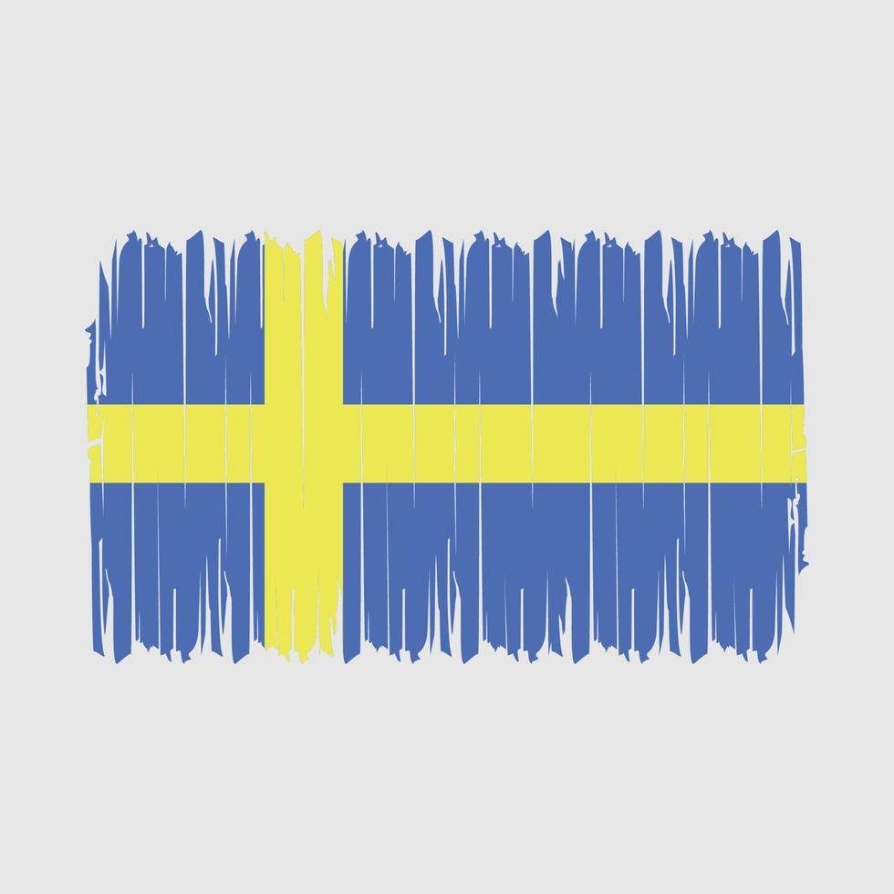 Sweden Flag Brush Vector Illustration