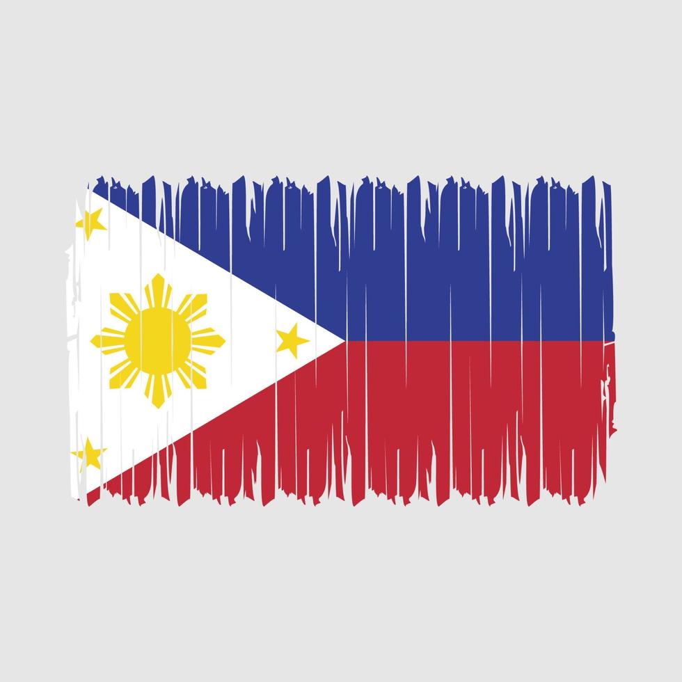 Ilustración de vector de cepillo de bandera de Filipinas