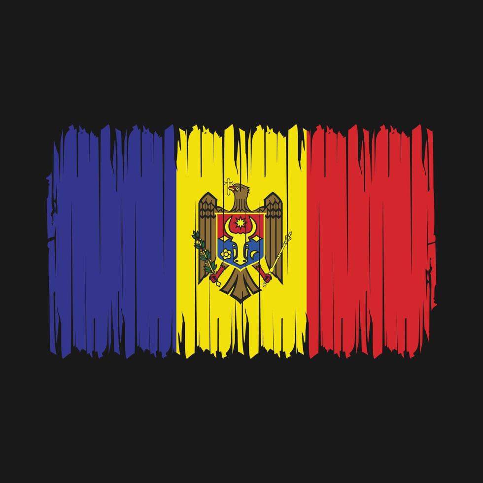 Moldova Flag Brush Vector Illustration