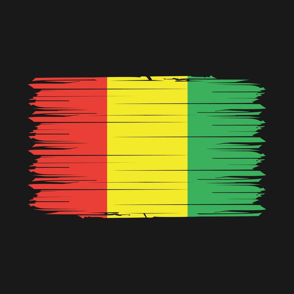 Guinea Flag Brush Vector Illustration