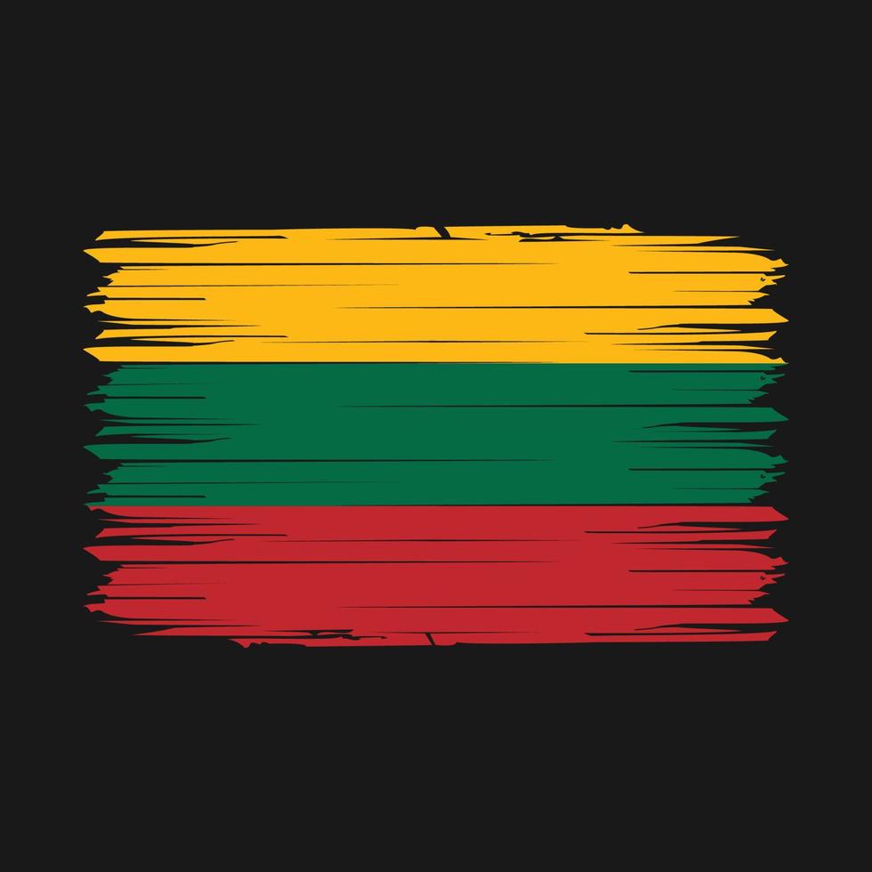 Lithuania Flag Brush Vector Illustration