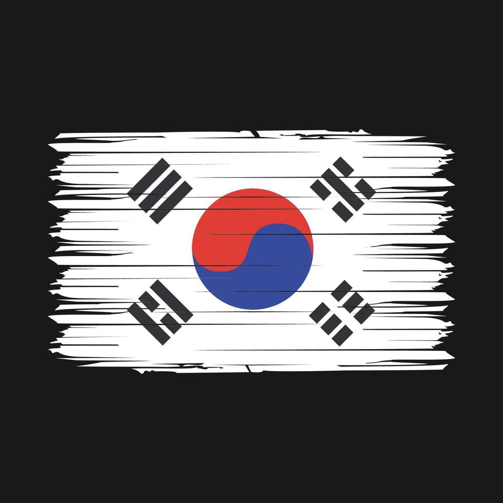 South Korea Flag Brush Vector Illustration