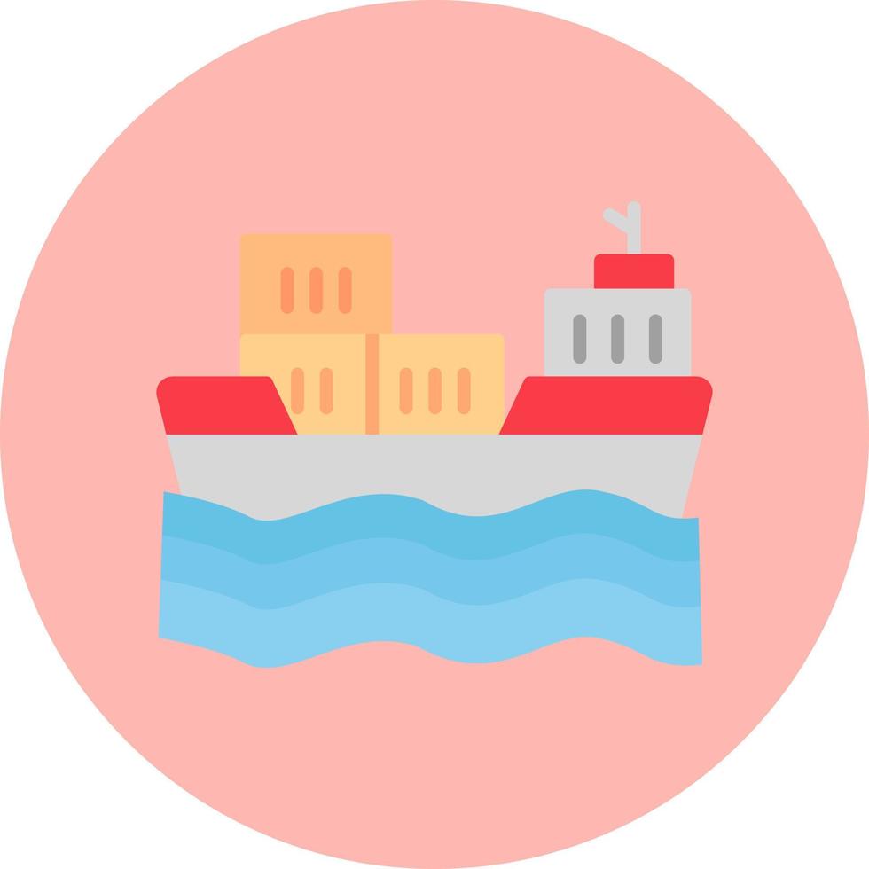 icono de vector de barco de carga