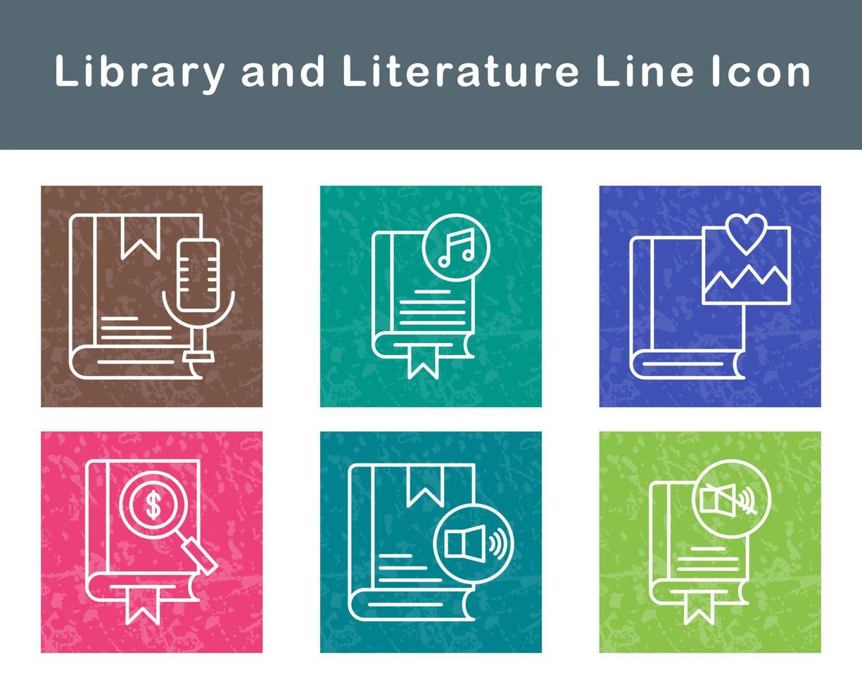 Library And Literature Vector Icon Set