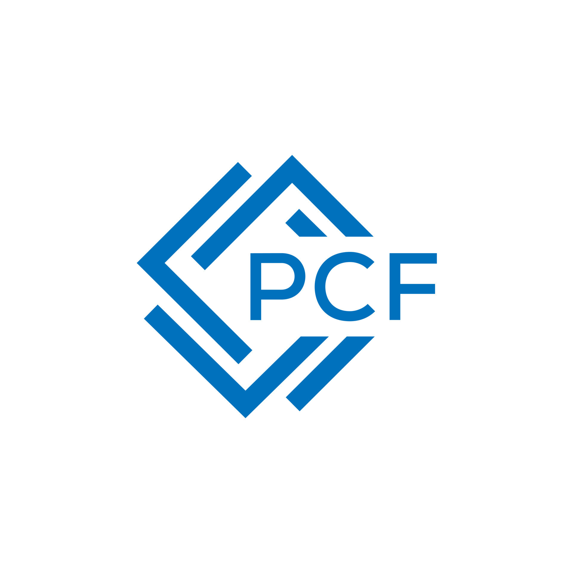 PCF letter logo design on white background. PCF creative circle letter ...