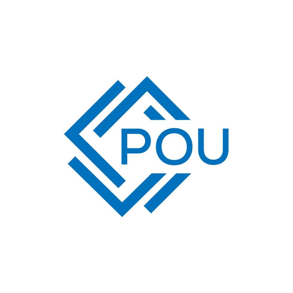 .POU letter logo design on white background. POU creative circle letter logo concept. POU letter design. vector