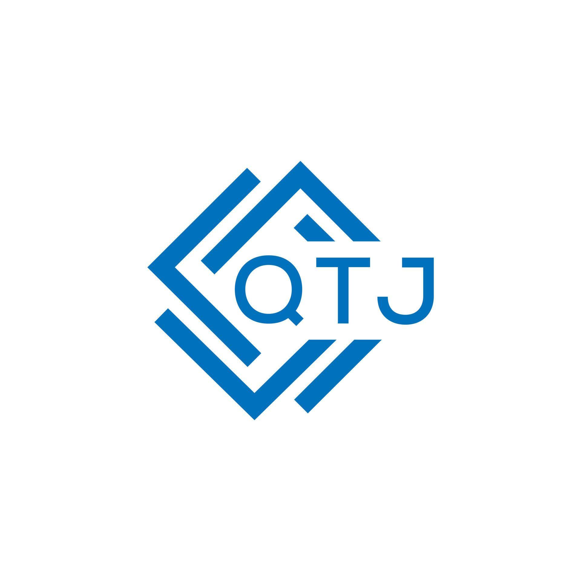 QTJ letter logo design on white background. QTJ creative circle letter