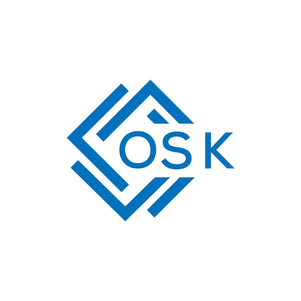 osk letra logo diseño en blanco antecedentes. osk creativo circulo letra logo concepto. osk letra diseño. vector