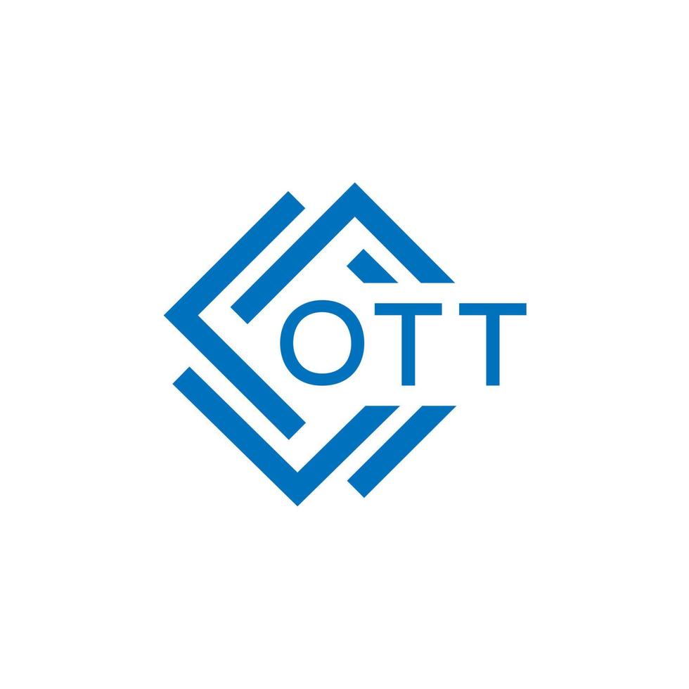 OTT creative circle letter logo concept. OTT letter design.OTT letter logo design on white background. OTT creative circle letter logo concept. OTT letter design. vector