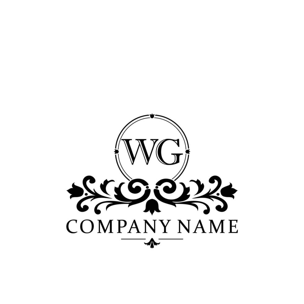 letter WG floral logo design. logo for women beauty salon massage cosmetic or spa brand vector