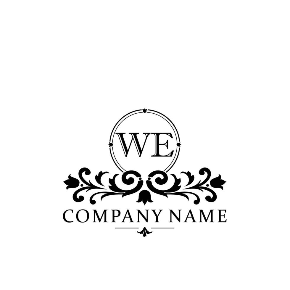 letter WE floral logo design. logo for women beauty salon massage cosmetic or spa brand vector