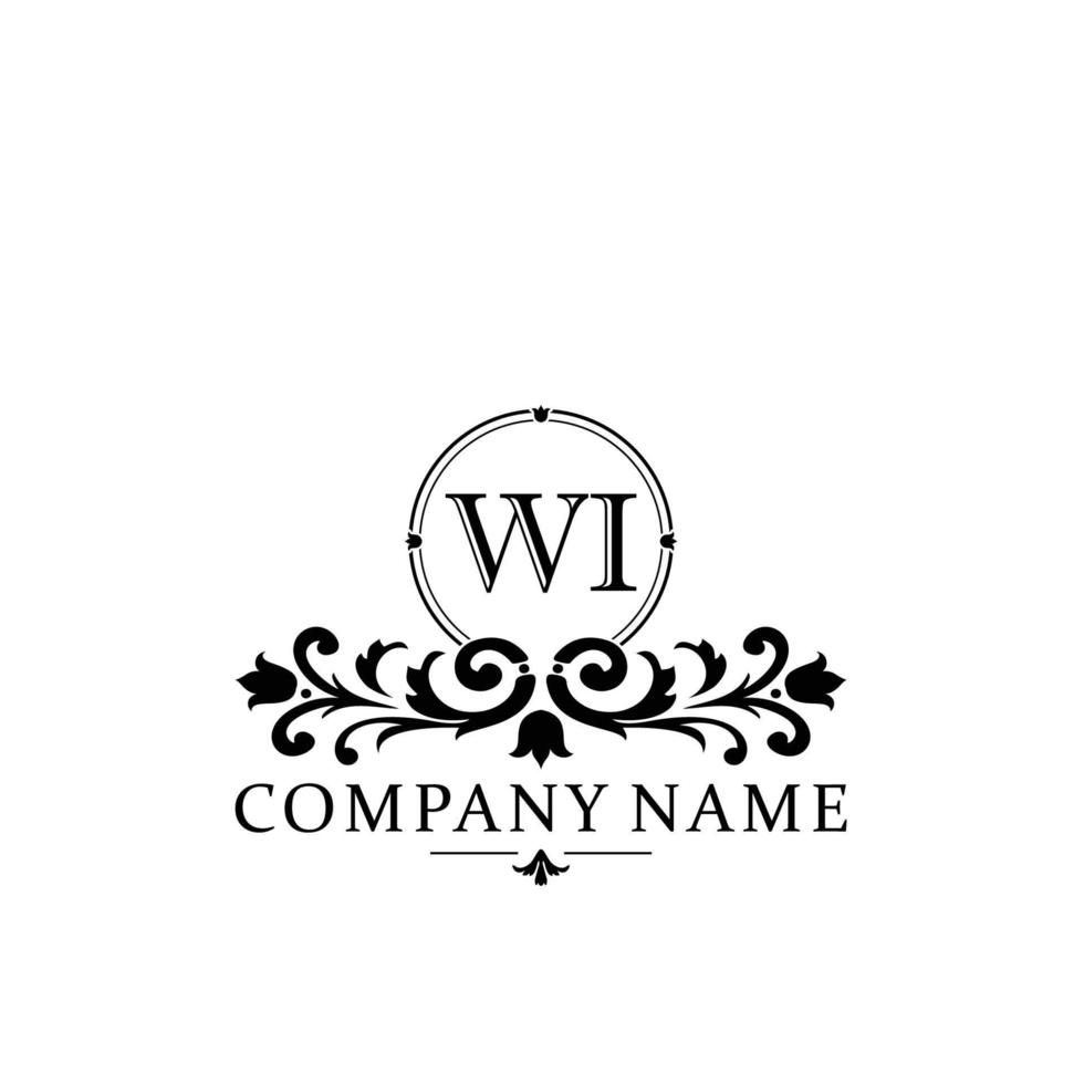 letter WI floral logo design. logo for women beauty salon massage cosmetic or spa brand vector