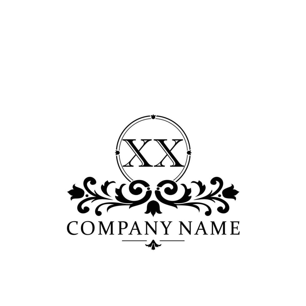 letter XX floral logo design. logo for women beauty salon massage cosmetic or spa brand vector