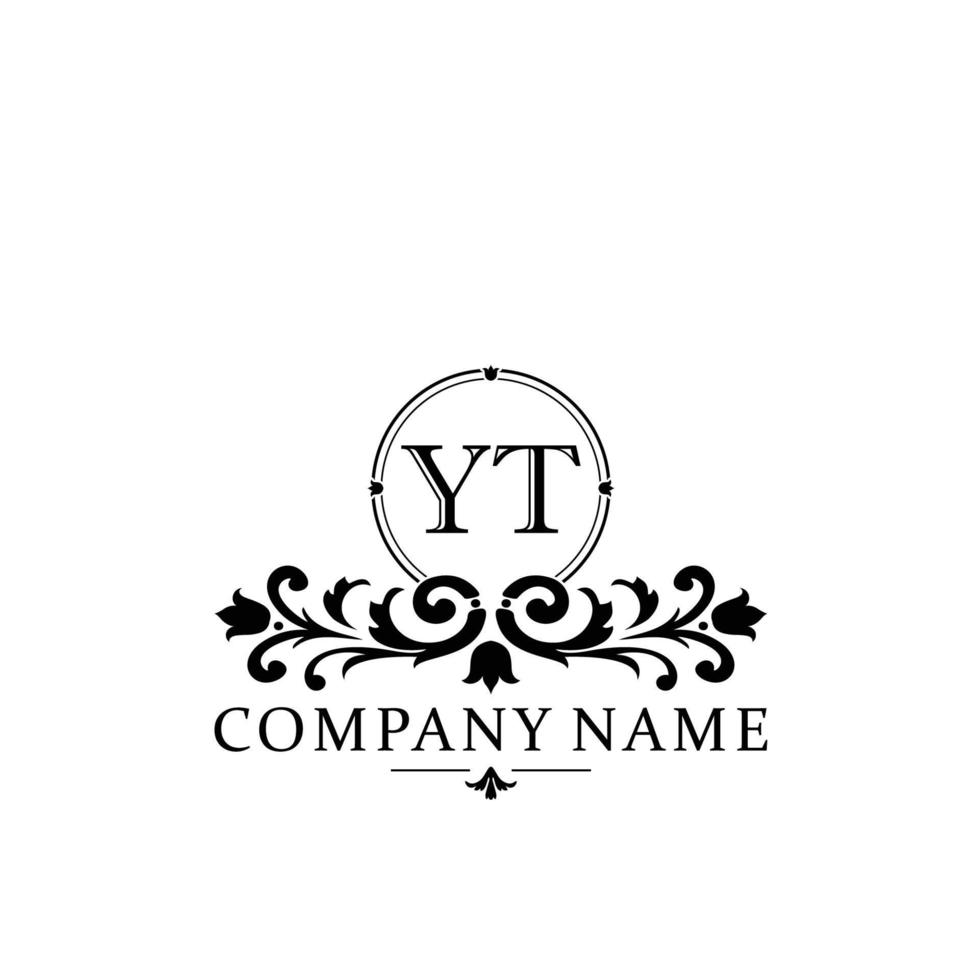 letter YT floral logo design. logo for women beauty salon massage cosmetic or spa brand vector