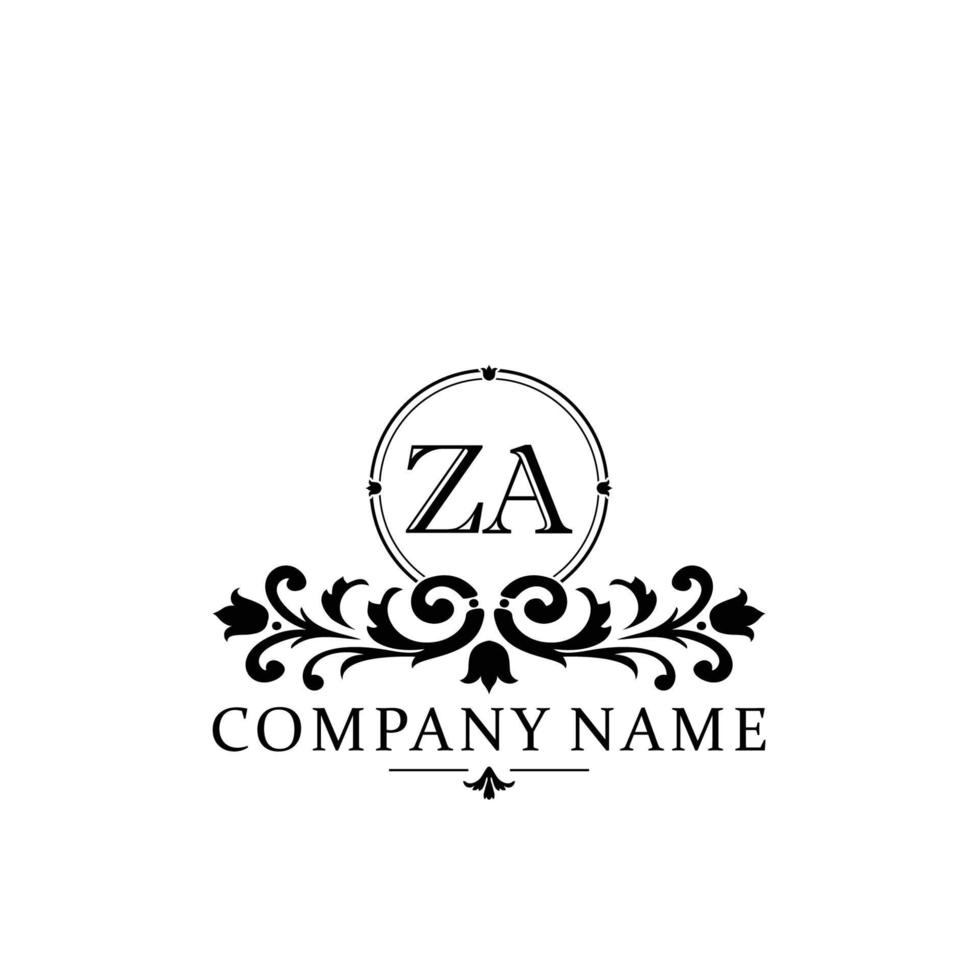 letter ZA floral logo design. logo for women beauty salon massage cosmetic or spa brand vector