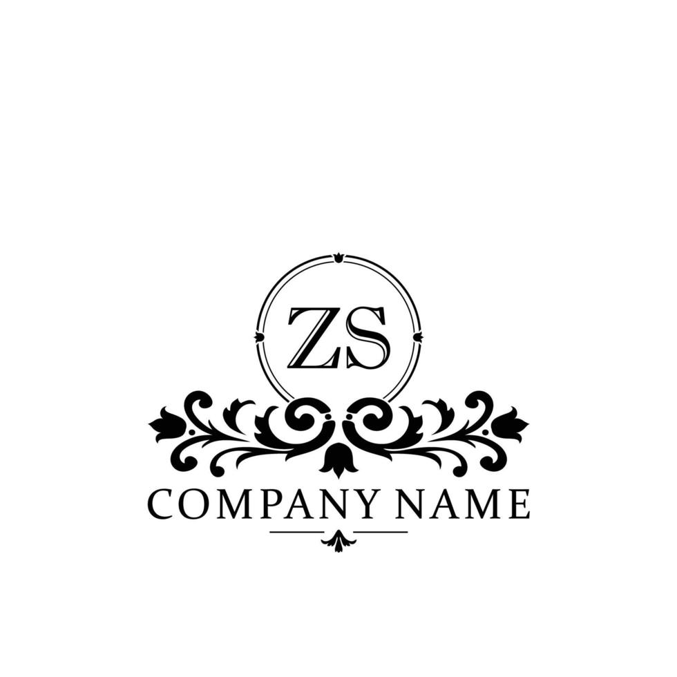letter ZS floral logo design. logo for women beauty salon massage cosmetic or spa brand vector